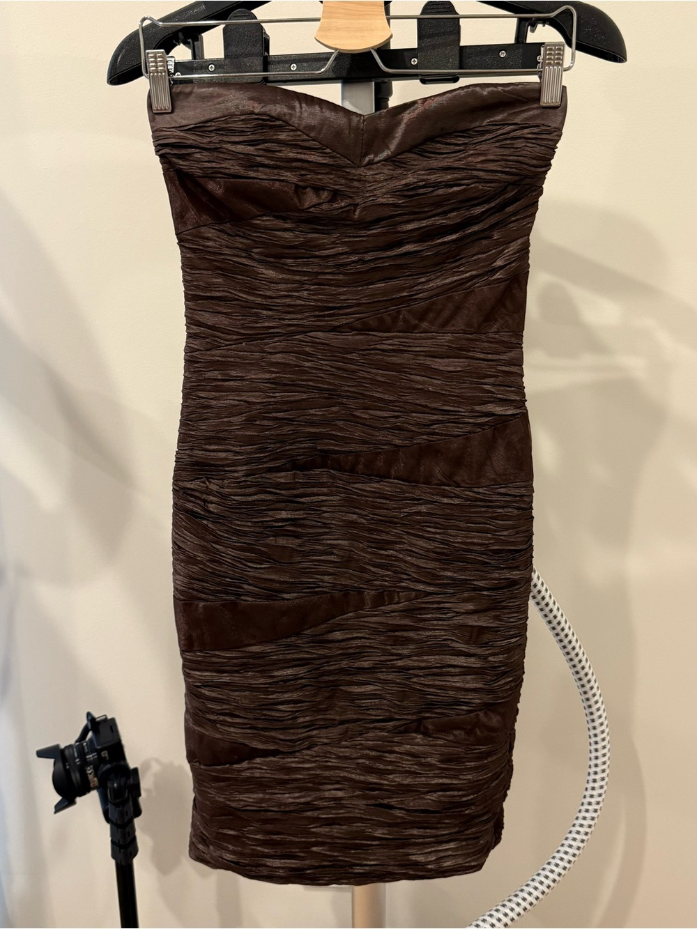 Romeo & Juliet Couture Chocolate Brown Strapless Ruched Sheath Dress